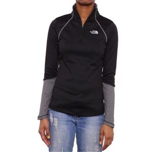 The North Face Women's Cinder 100‎ Jacket Quarter Zip Pullover Black Gray Large